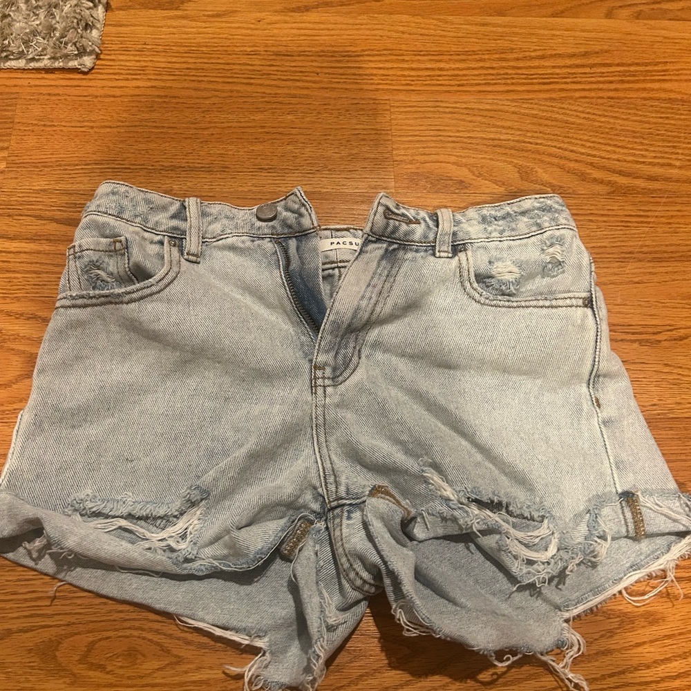 Pacsun Light Blue Distressed Women's Shorts